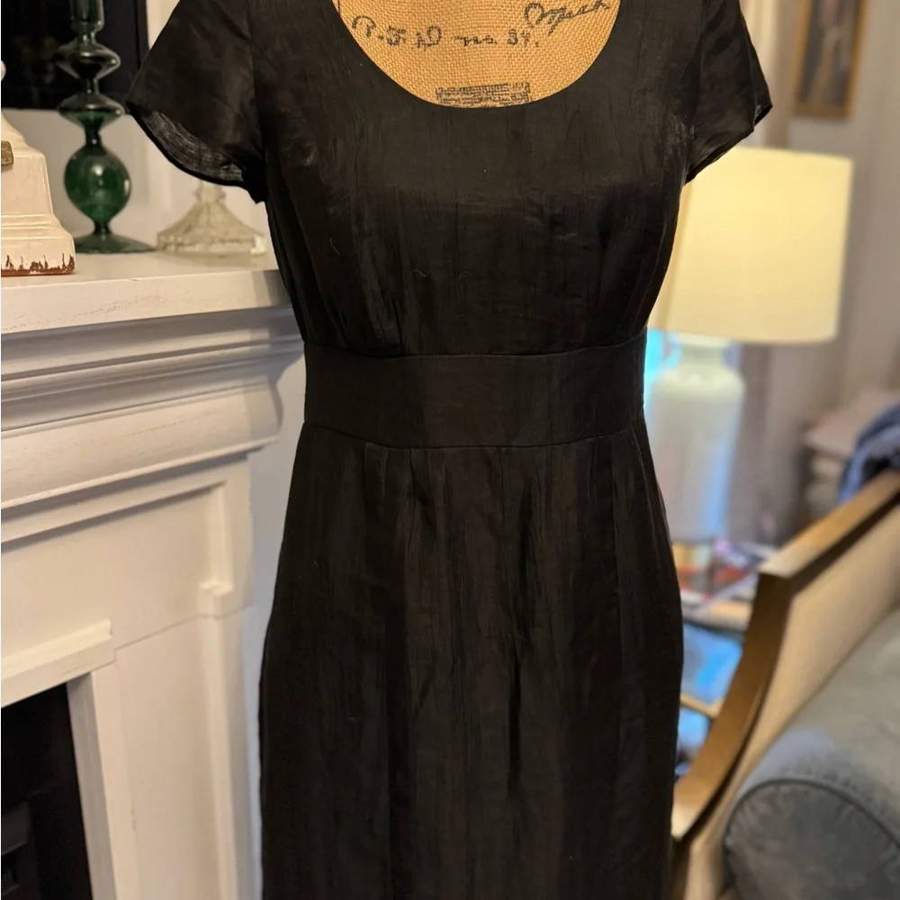 🖤 BANANA REPUBLIC WOMEN’S BLACK CRINKLE CLASSIC DRESS! - Picture 3 of 14